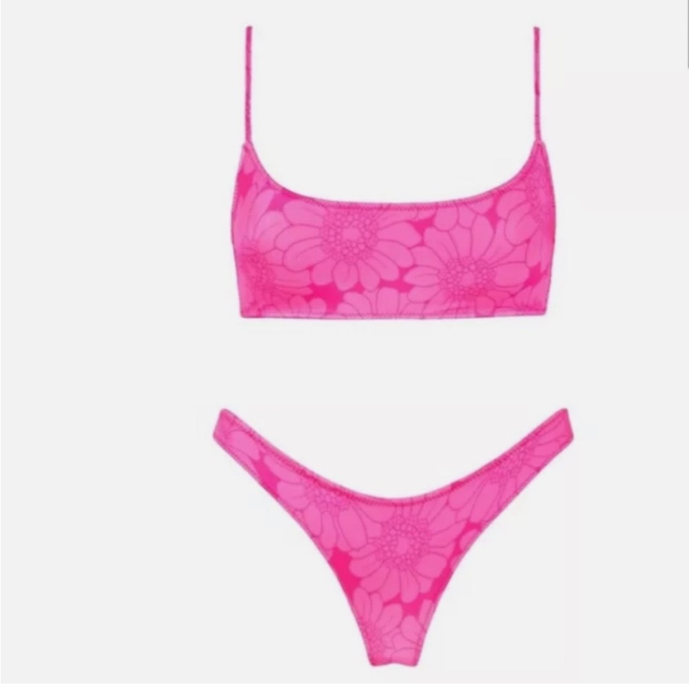 Pink triangl bikini set - pink micah pitaya floral